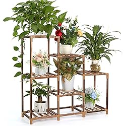 Estanteria Macetas Interior Estanterias para Macetas,7 Macetas Soporte para Plantas de Madera, Estantes Creativos Multifuncionales para Plantas para Varias Plantas, para Interiores,Exteriores,Jardín,Balcón,Sala de Estar,Oficina