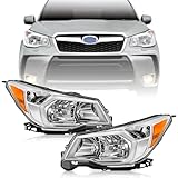 Partsflow Front Headlight HeadLamp Halogen Set Driver & Passenger Side For 2014 2015 2016 Subaru Forester 84001SG081&84001SG091