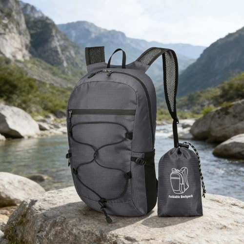 Mochila Ligera de Senderismo 20L Impermeable Gris Oscuro miniatura 1