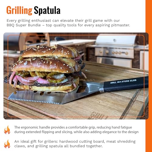 Pack Grill Masters Club: Tabla de Cortar de Madera, Garras para Carnes y Espátula para Parrilla, Regalos para Amantes de la Barbacoa miniatura 3