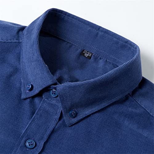 Men's Long Sleeve Corduroy Casual Shirts Man Standard-Fit Button-Down Work Casual Shirts3