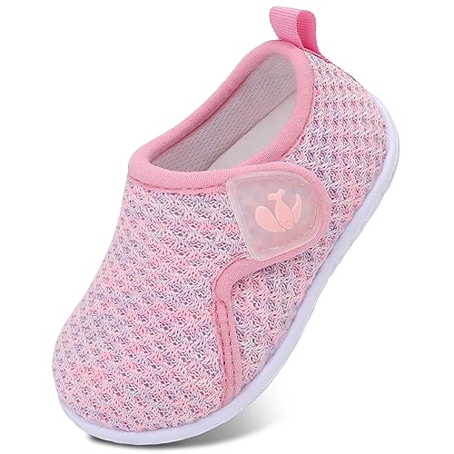 Image of FEETCITY Baby Boys Girls First Walking Shoes Infant Sneakers Crib Shoes Breathable Lightweight Slip On Shoes
