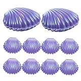 MERRYHAPY Caja de Dulces Forma de Concha Pequeña 85 CM Color Púrpura Nacarado 10 Unidades Recipientes Reutilizables de PP para Recuerdos de Fiesta Bodas y Almacenamiento de Joyería