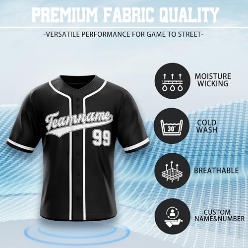 Custom Baseball Jersey Personalized Name & Number Stitched or Printed Team Uniform for Men Women Youth, XS–7XL miniatura 4
