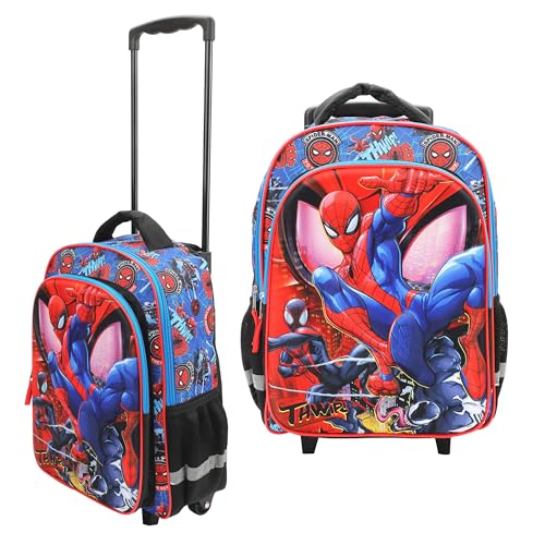 Bioworld Spider-Man Peter & Miles 16 Rolling Travel Backpack