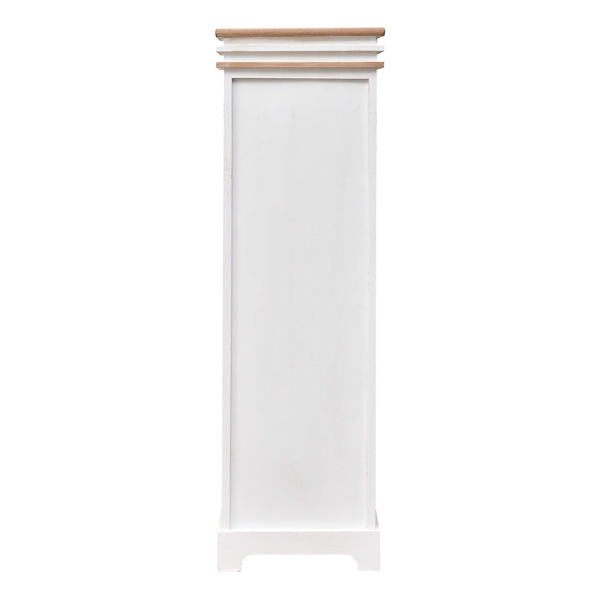 Rebecca Mobili Vetrinetta bianca, armadietto 1 anta 2 cassetti, legno vimini, stile shabby, arredamento casa bagno ingresso - Misure: 102 x 32 x 27 cm (HxLxP) - Art. RE4486