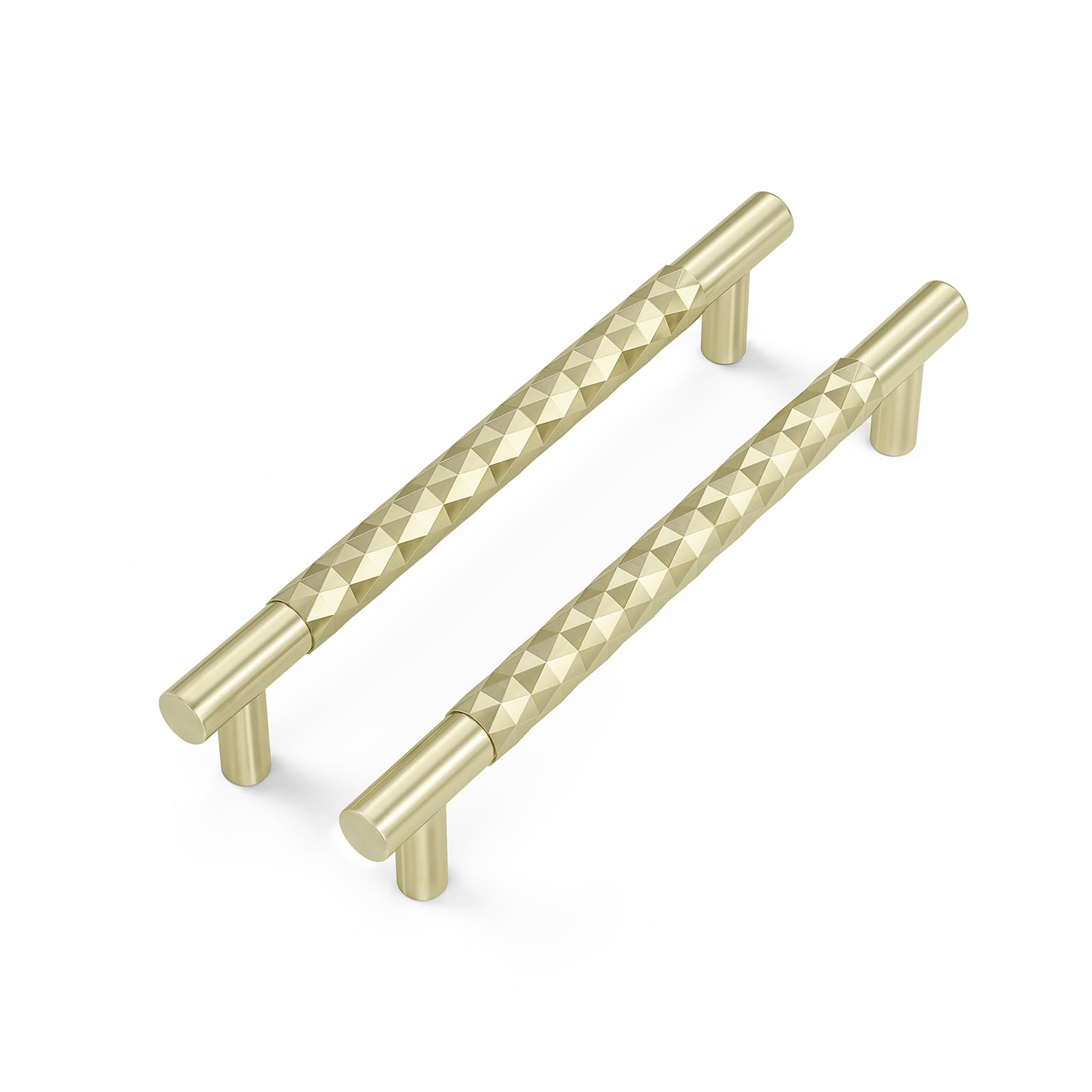 LONTAN 5 Pack Gold Cupboard Handles Aluminum Alloy Gold Kitchen Cupboard Handles Modern Furniture for Kitchen Cabinet Bathroom Drawer，Easy Install with Screws