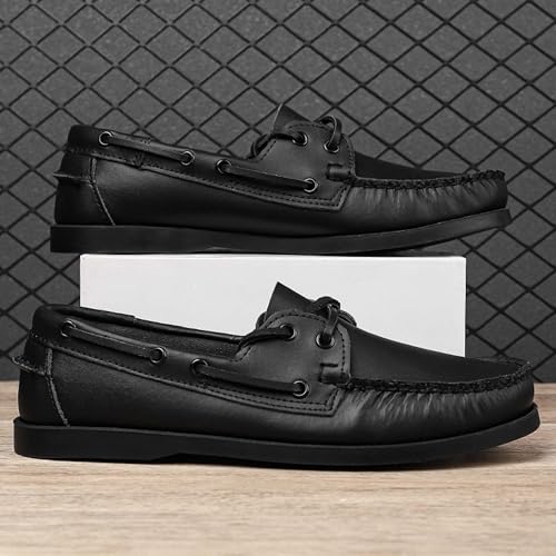 Men's Loafers Classic Leather Business Casual Uniform Office Formal Shoes Retro Lace Up Casual Walking Driving Leather Shoes3