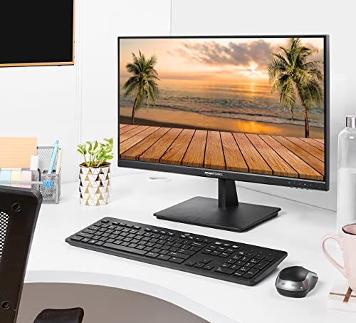 Image of amazon basics 23.8 inches IPS Monitor with Borderless Design, FHD 1920 x 1080 Pixels, 16.7 M Colors, with inbuilt Speakers, HDMI & DP Port Connectivity (Black)