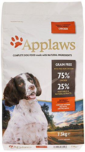Applaws natürliche komplette trockene Hundefutter für Erwachsene kleine/mittlere Rasse Hunde, Huhn, 7,5 kg (Packung mit 1)