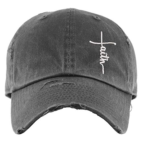 Faith Hat | Distressed Baseball Cap or Ponytail Hat | Faith Cross Hat, Christian Hat