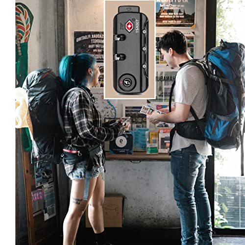 TSA007 Padlock Luggage Travel Lock and 3 Digits Self-Setting A Variety of Different Combinations Luggage Bag Travel Security Code Lock, Black, 2 Pack - Image 3