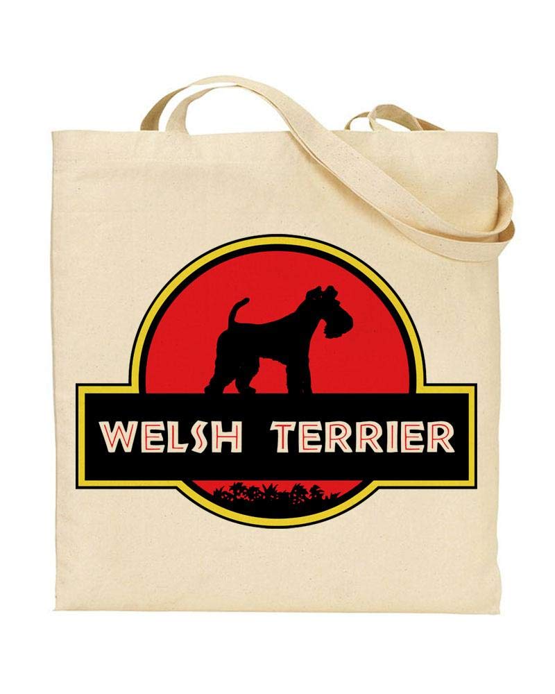 Jurassic Bark - WELSH TERRIER - Owner - Dinosaur Movie - Dog Lover - TOTE BAG - Shopping Bag - Reusable Bag - Bag For Life - Beach Bag - Totes