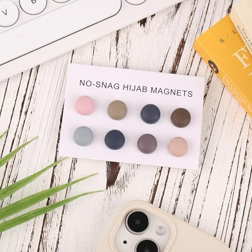 Image of 8pcs Magnetic Hijab Pins, Small Hijab Magnets Multi-Purpose No-Snag Scarf Clasp Pinless Brooch for Women Men Shawl Scarves Clothes