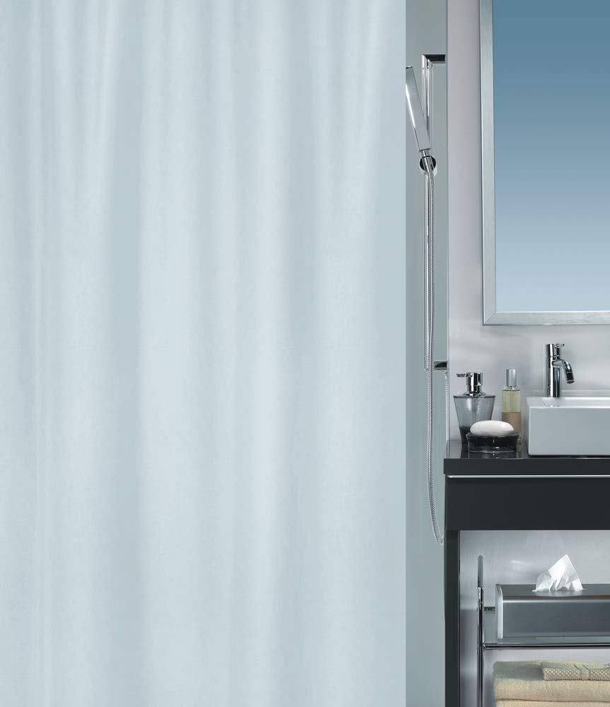 Spirella Anti-Schimmel Duschvorhang - Anti-Bakteriell, waschbar, wasserdicht - Polyester, „Primo Bioactive “ 180x200cm Weiß