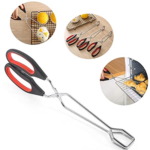 Pinzas de Cocina, 1 Pieza, Pinzas de Tijera para Barbacoa, Pinzas para Alimentos a la Parrilla, Pinzas de Mango Largo para Barbacoa, Pinza para Asar Pan, Pinzas para Hornear en la Cocina