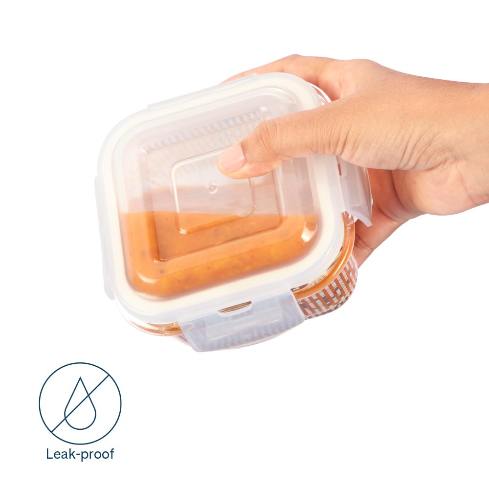 Larah Glass Lunchbox - Leakproof & Microwave Safe -8