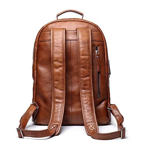 Vintage Leather Backpack, Cowhide Travel Bag, Brown4