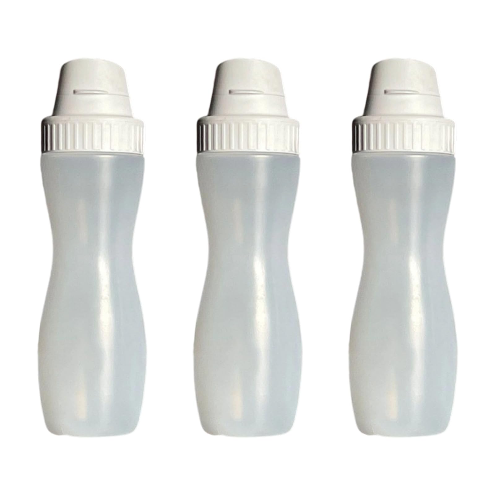 jiingekk 3PCs Permanent Sauce Distributor Bottles with 5 Stream Settings Ergonomic Squeeze Plan Easy Neat for Kitchen BBQ Sauce Squeeze Bottle Set