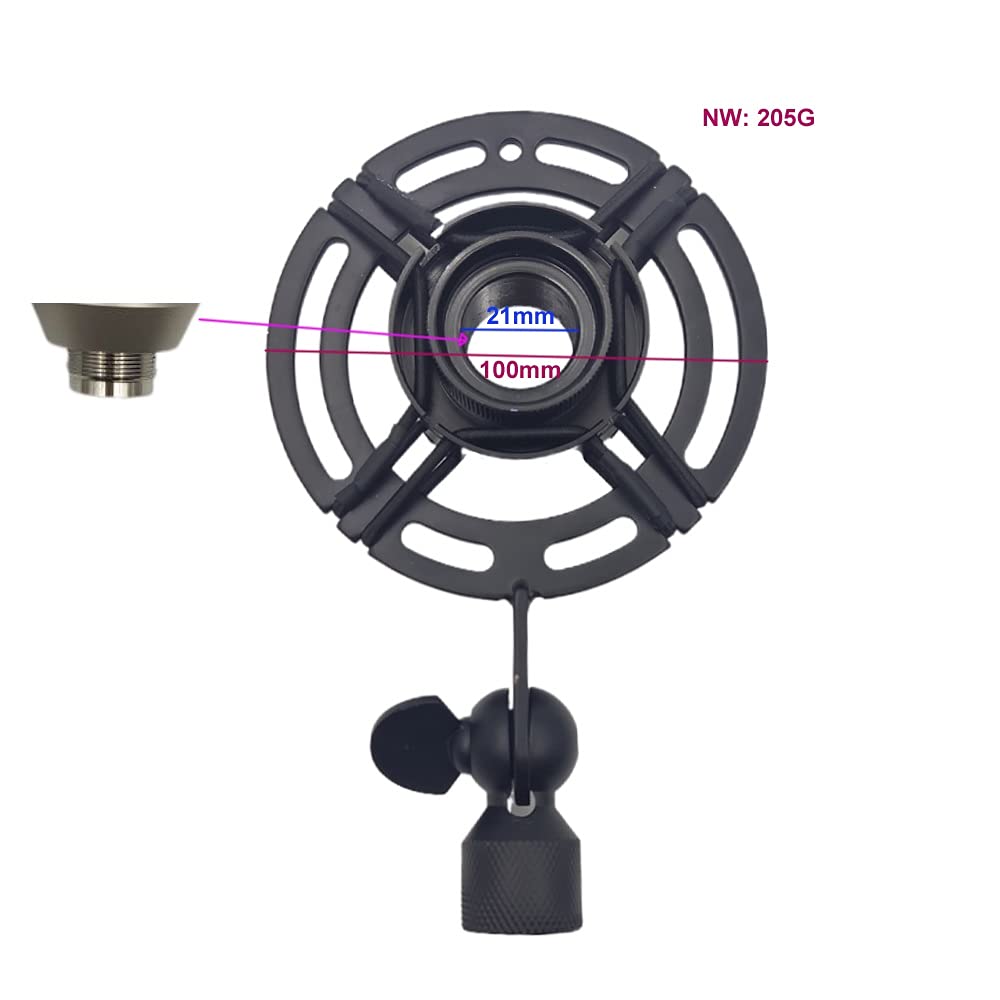 Supporto per microfono a vite portatile in metallo nero opaco supporto per microfono anti-vibrazione