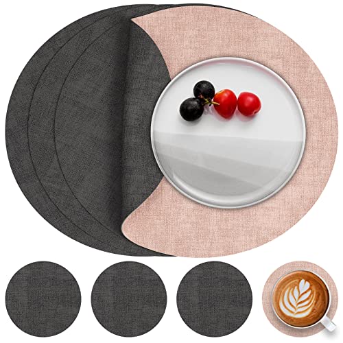 Myir JUN Leather Placemats and Coaster Set of 4