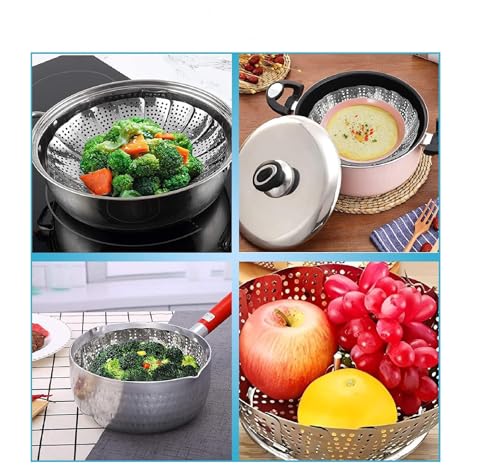Image of Clazkit Stainless Steel Vegetable Steamer Basket for Cooking Vegetable & Fruits /Salad /Steaming with Insert for Pots, Crock, Pans Food Drain Bowl (Silver)