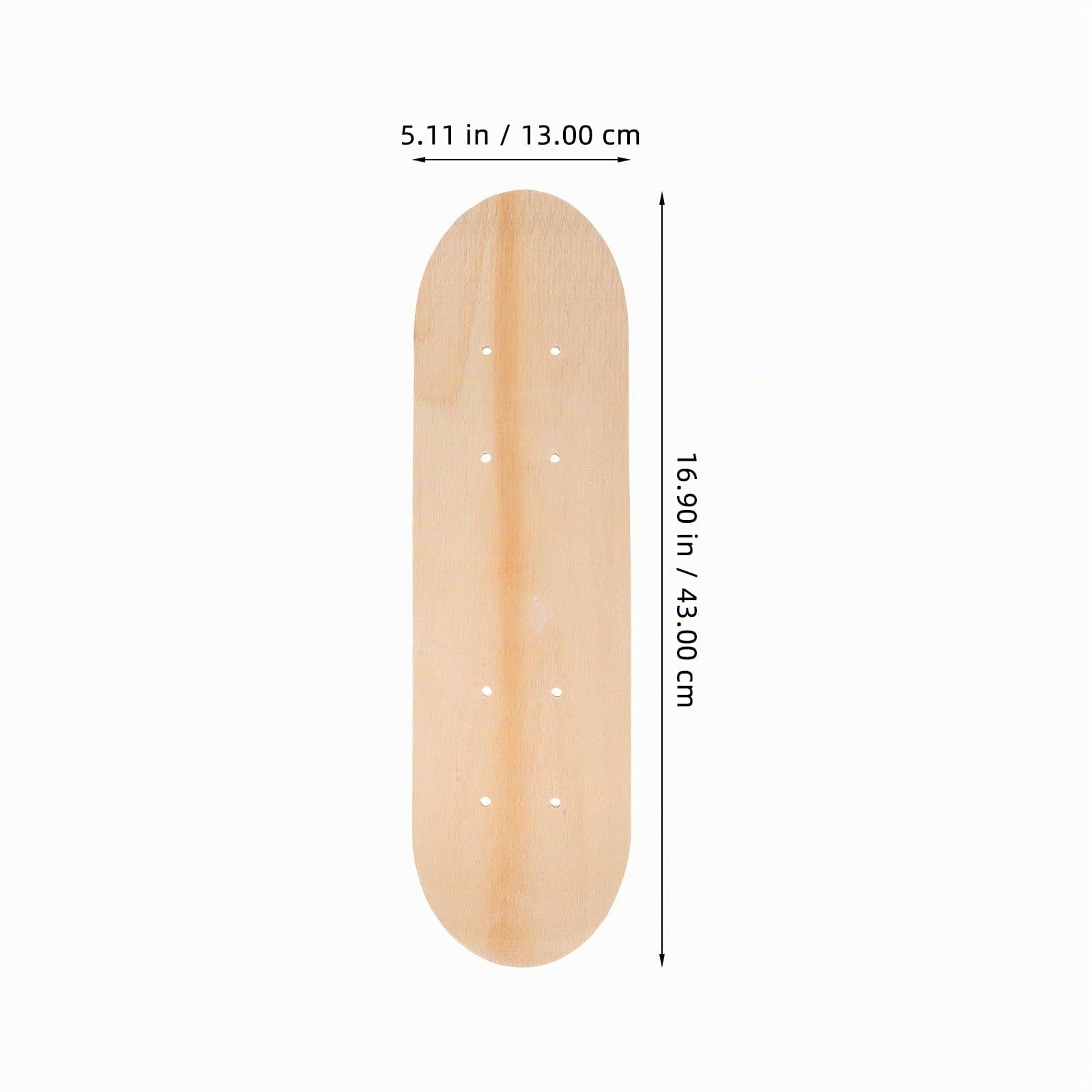 Abaodam Tavola Da Skateboard Vuota in Legno 7 Strati Fai Da Te Per Graffiti Bambini Skateboard Deck Sostitutivo Con Fori Preforati 16.93X4.92X0.39In