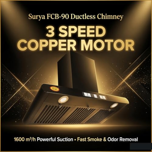 Image of Filterless Kitchen Chimney Model Ductless FCB in 90 cm with Baffle Filter