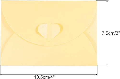 Miniatura 2 de PATIKIL Sobres para tarjetas de regalo paquete de 12 cierres en forma de corazón pequeños para tarjetas de regalo mini sobre para cumpleaños bodas