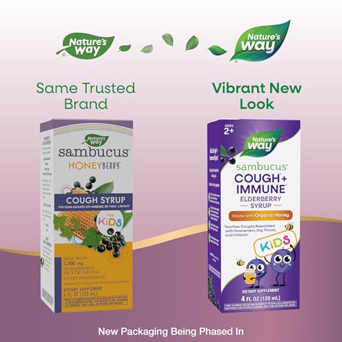 Nature's Way Sambucus Cough(1) + Immune* Elderberry Syrup for Kids, 4 Fl oz - image 2