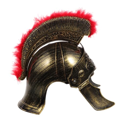 VOSAREA Authentic Roman Soldier Hat Helmet for Teen Boys Cosplay Decor Golden