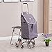 Klappbar Einkaufstrolleys Verstellbarer Griff Einkaufstrolley Einkaufskörbe Einkaufswagen 2 In1 Einkaufswagen Tragbarer Wagen Mit Klappgriff Klappwagen Mit 6 Rädern Maximale Kapazität 40 Kg 40 Le