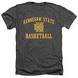 Kennesaw State University Official Basketball Unisex Adult Heather T Shirt, Charcoal Heather, Large