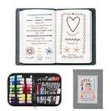 INDCOLOR 2026 Upgraded Embroidery Stitch Book Kit, 106 Patterns with Tools & Tutorials, 86 PCS Beginner Embroidery Kit, Portable All-in-One Hand Embroidery Book for Adults & DIY Craft Lovers