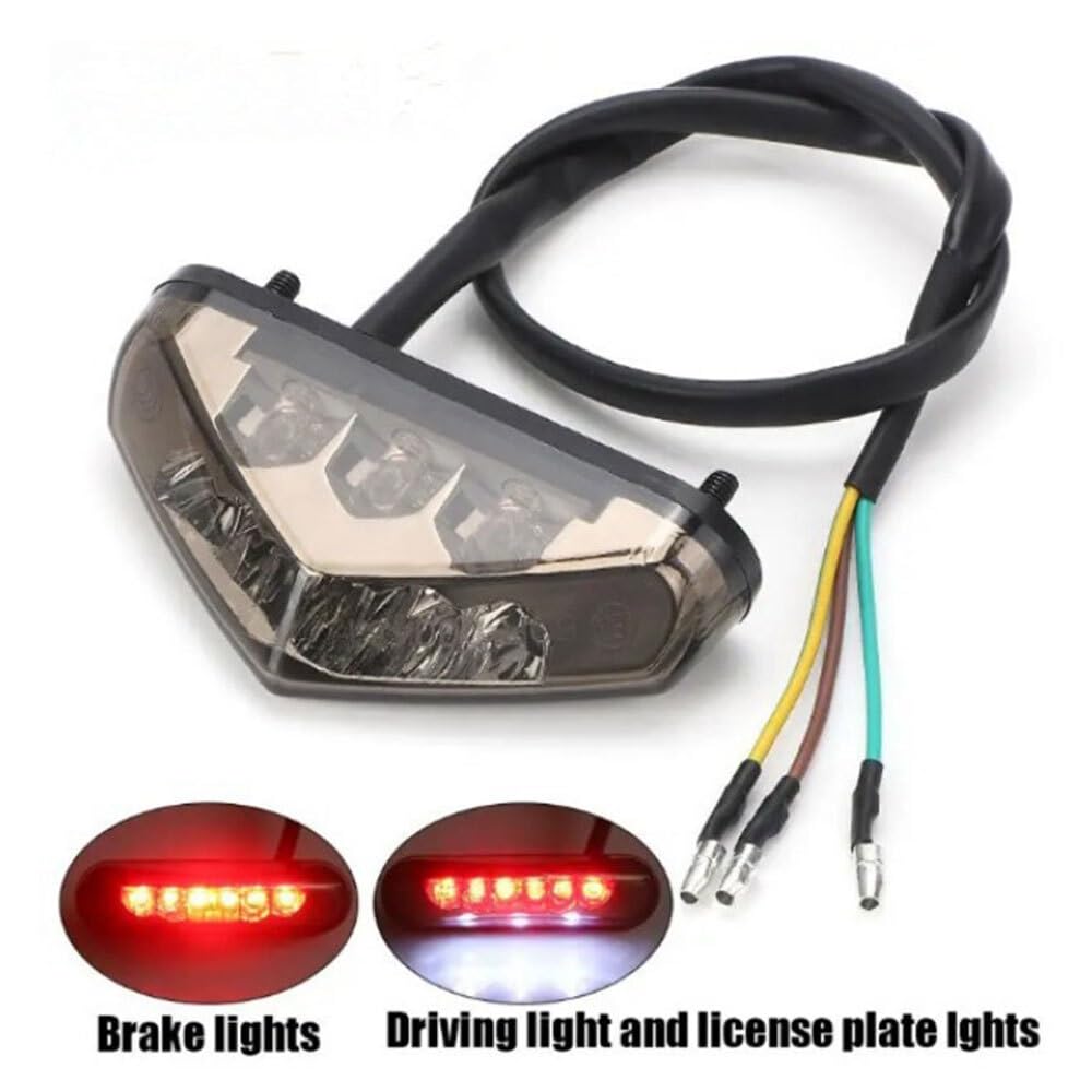 Motocyklowe światła Pasuje Do Motor Terenowy ATV Chopper Skuter Cruiser Tablica Rejestracyjna Tylne Światło Tylne Tablicy Rejestracyjnej 12V Tylne Światło Hamowania(1pcs Smoked MTWD01)