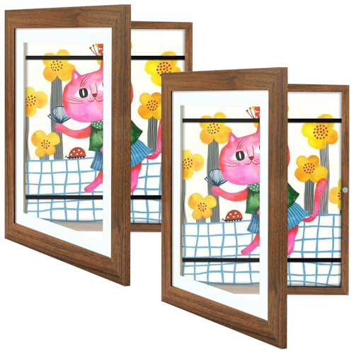 Image of Golden State Art, 10x12.5 Kids Art Frames, Front-Opening Picture Frame Great for Kids Drawings, Artworks, Children Art Projects, Schoolwork, Home or Office (Ecru Set of 2)