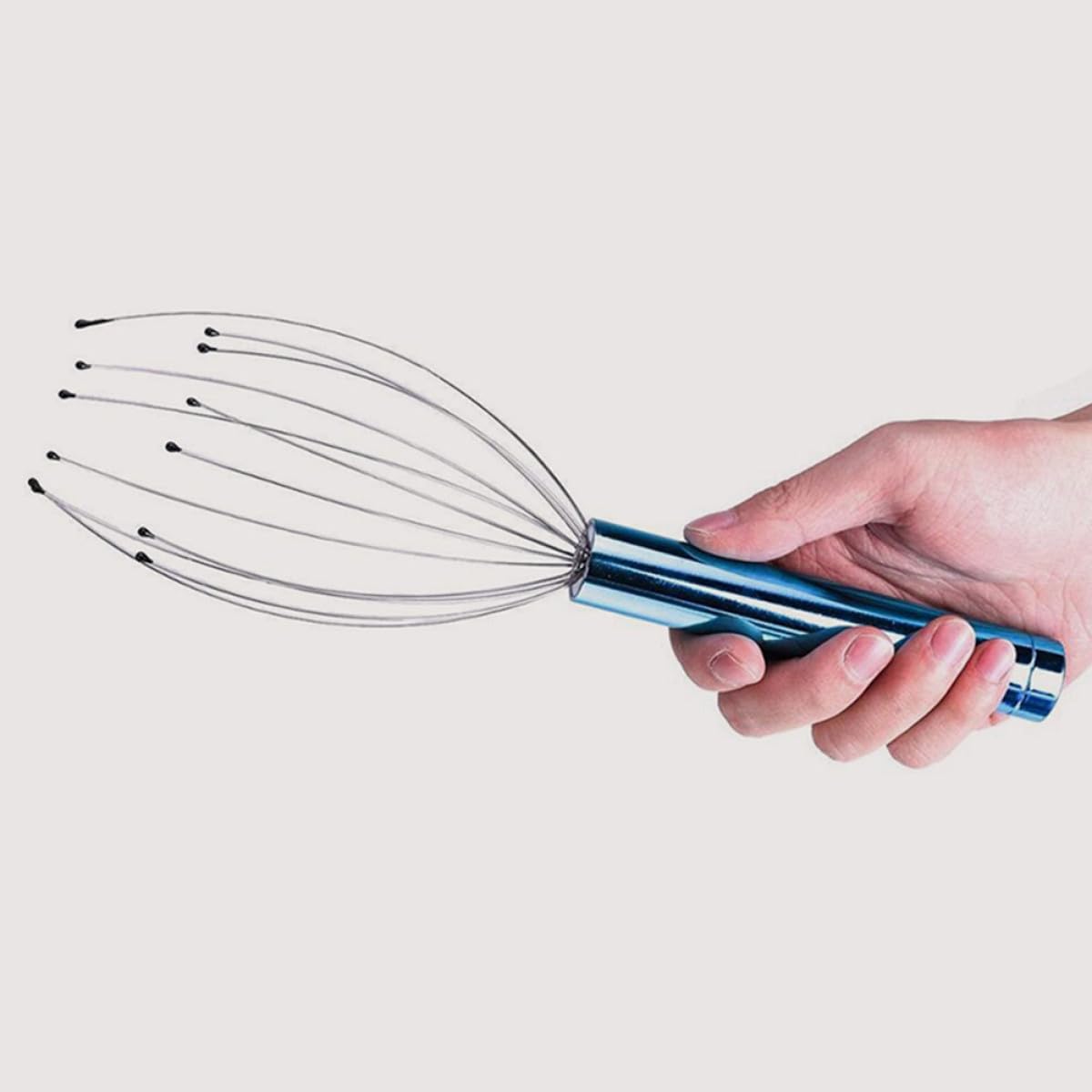 Masajeador de Cabeza de Mano Azul de Metal, 1 Pieza