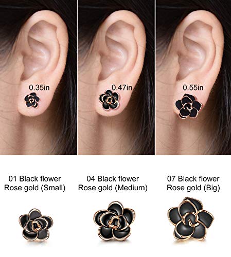 AllenCOCO Rose Flower Stud Earrings for Women Sensitive Ears, Hypoallergenic Cute Gold And Silver Rose Flower Earrings Studs for Women Nickel Free4