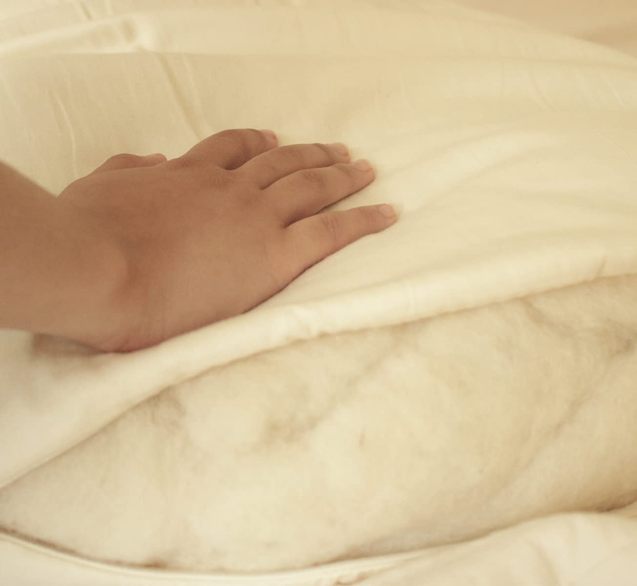 Turmerry Natural Wool Filled Pillows Size: Queen 20X30, Firmness: Firm