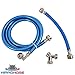 Steam Dryer Hose Install Kit (6 FT) - 3-Layer PVC Coated Stainless Steel - Burst Proof - Universal Fit to All Steam Dryer Brands - Includes 90 Degree Elbow, 1 Foot Inlet and Y Connector