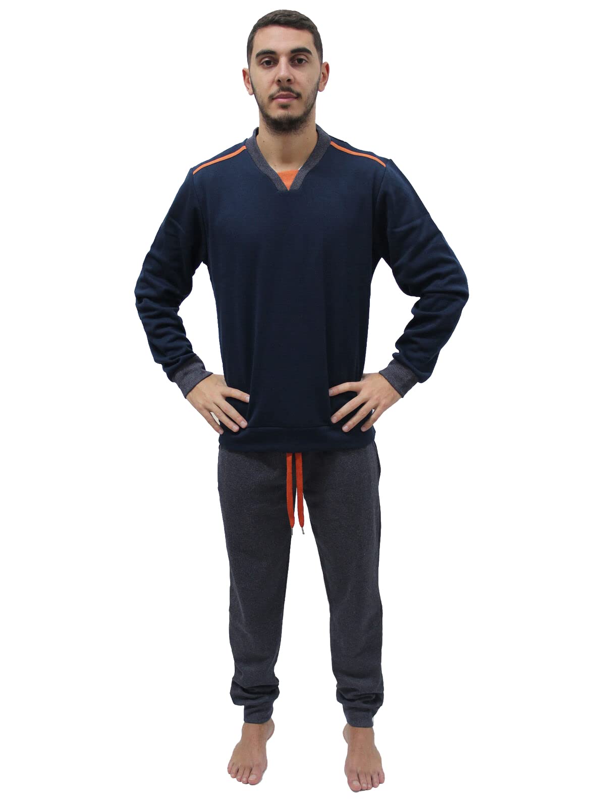 Pijama Escote en V para Hombre en Cálido Algodón ATLETA 4417 - Ferrucci