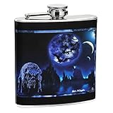 Hip Flask Holding 6 oz - Pocket Size, Stainless Steel, Leak Proof, Screw-On Cap - Pink Wrapped Vinyl Finish