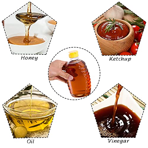 Qinsihwn 8 Pack 16Oz Clear Plastic Honey Bottles,Refillable Food Grade Honey Container,Squeeze Honey Bottle With Leak Proof Flip-Top Caps For Storing And Dispensing #TOP4