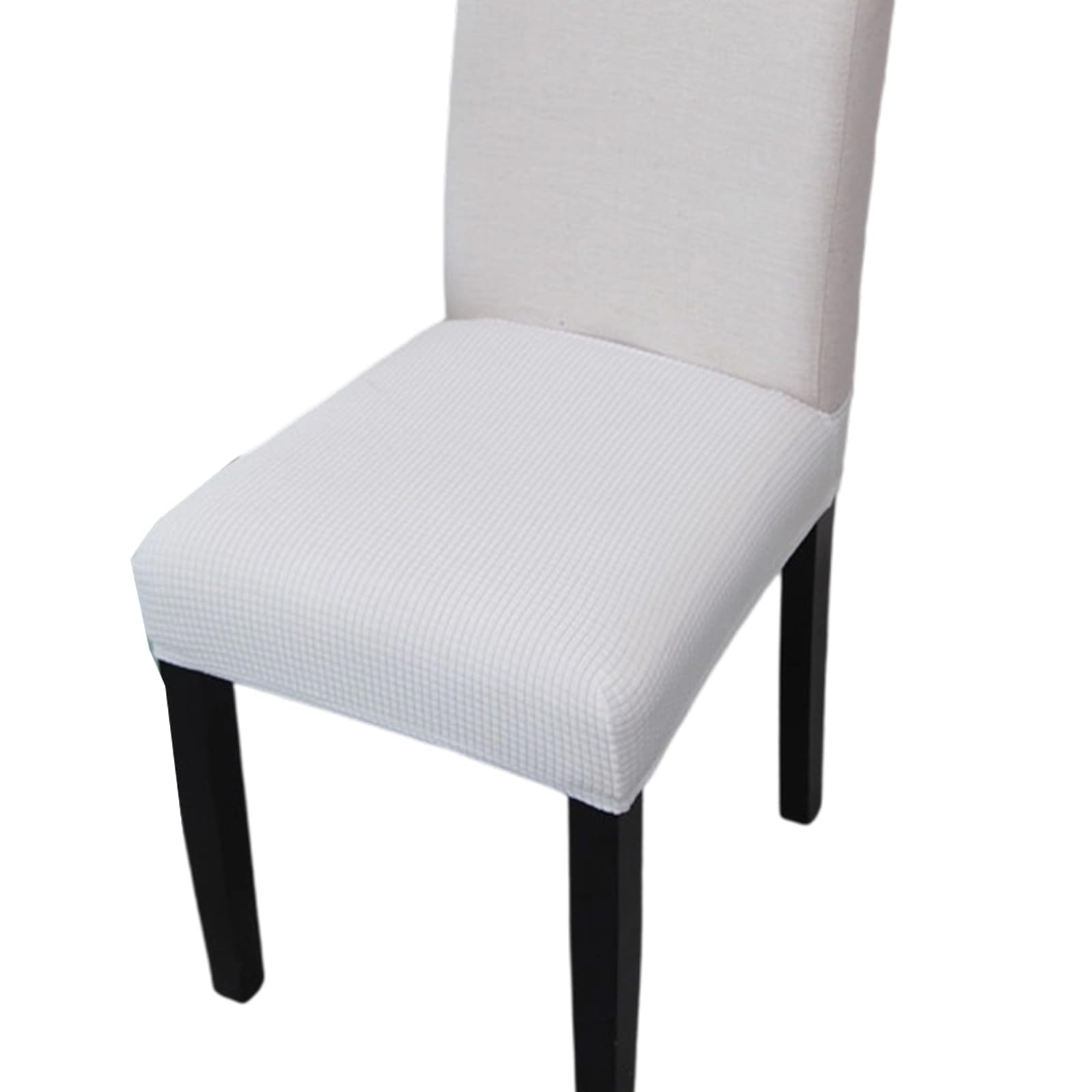 Kalttoy White Spill Proof Elastics Dining Chair Cover With Quick Installation Stretchable Polyester Slipcovers For Household Use Easy Installion Restaurant Chair Protectors