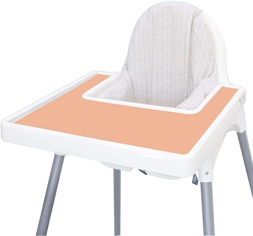 Baby High Chair Placemat for Antilop High Chair, Silicone Mat for Antilop Baby High Chair Tray Accessories, Finger Foods Placemat for Toddler and Babies Girls… (Peach)
