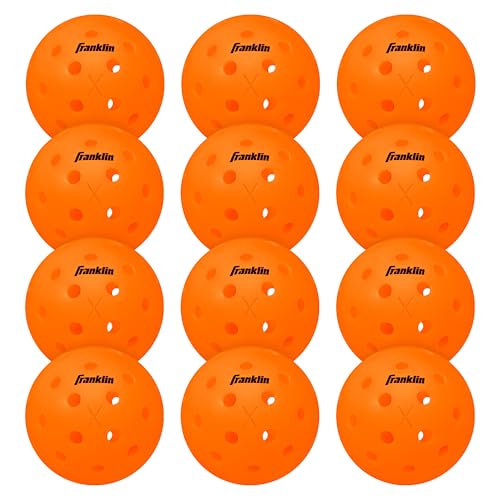 Franklin Sports X-40 Pickleballs - Outdoor Pickleballs - 12 Pack Bulk