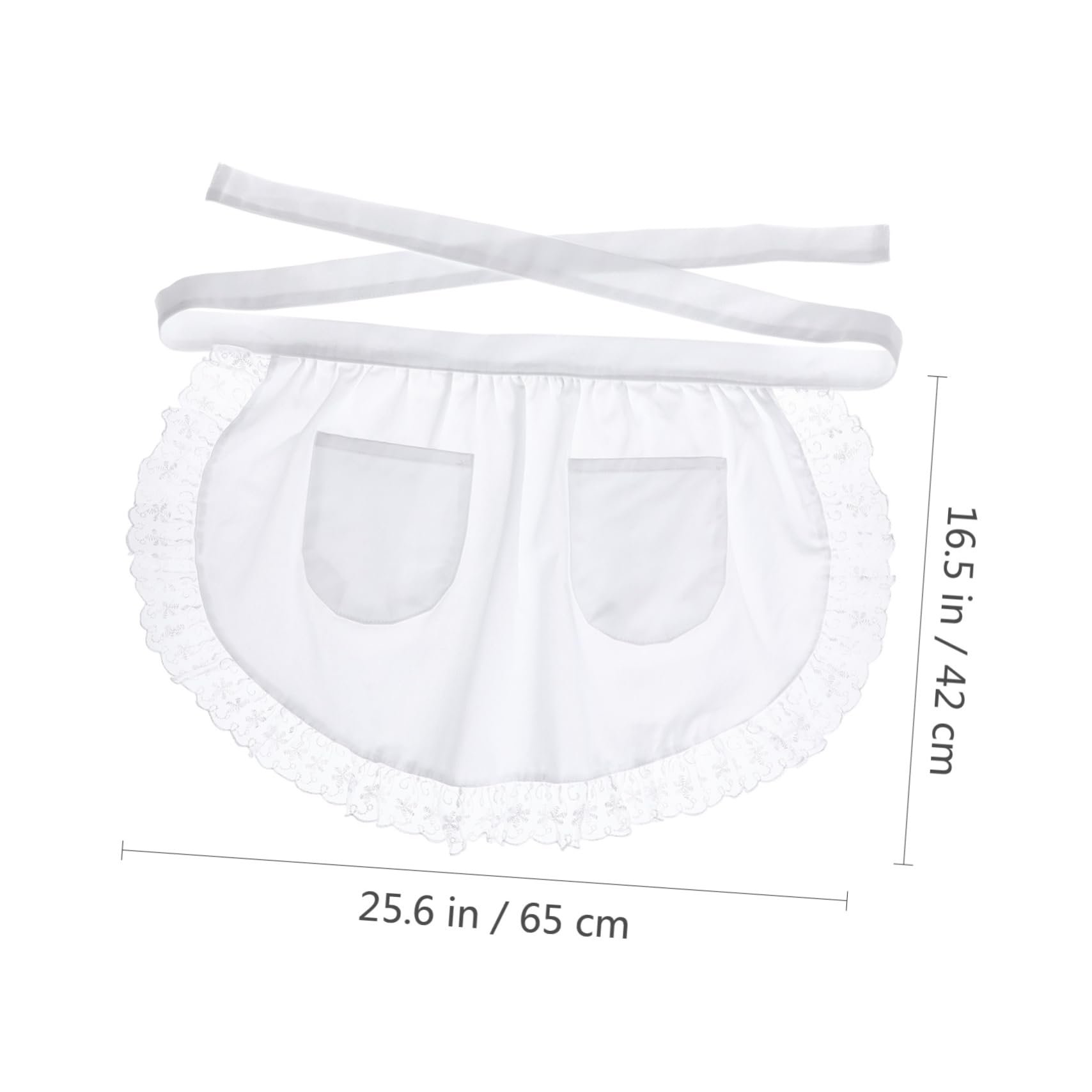 HOLIDYOYO Lace Apron Cleaning Apron Servant Apron Smock Apron Half Waist Apron Ruffle Retro Apron Waitress Waist Apron Adjustable Apron for Women Maids Aprons Apron Maid Chef Apron Mrs White