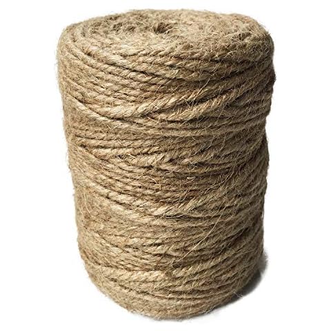 ILIKEEC 328Feet Natural Jute Twine, 3 Ply 3mm Arts and Crafts Jute Rope Heavy Duty Packing String for Gifts, DIY Crafts, Bundling, Decoration, Gardening and Recycling Cover