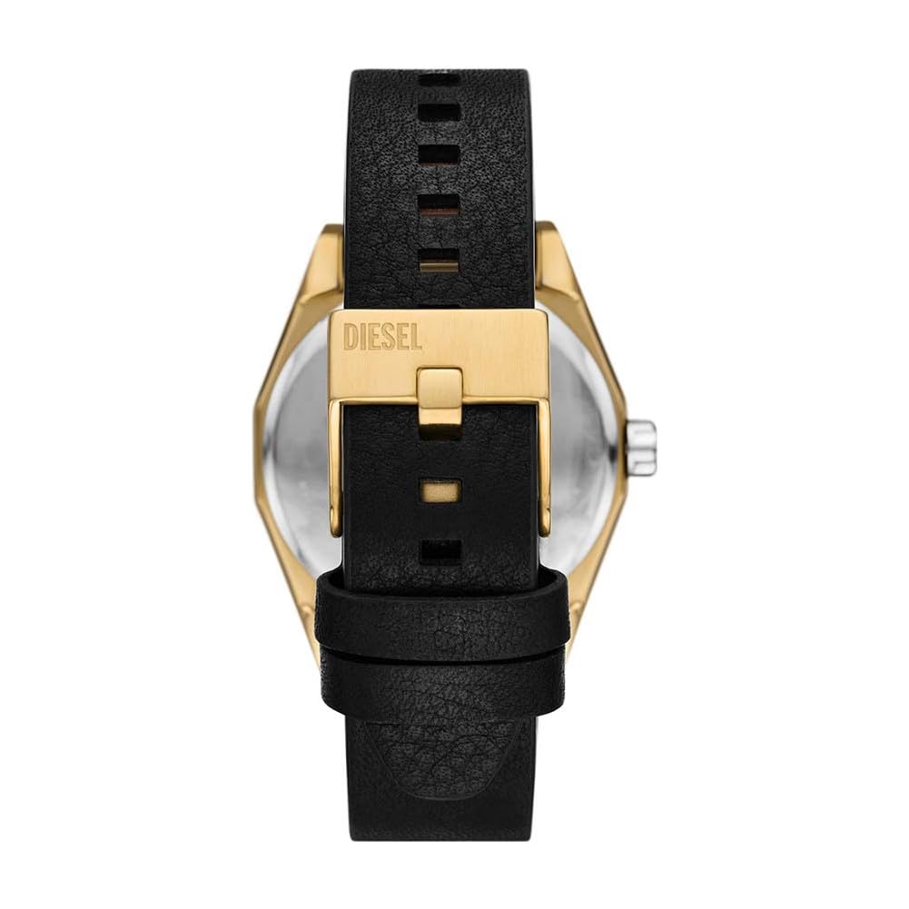 Diesel Scraper - Orologio da uomo al quarzo, 3 lancette, datario, con cinturino in acciaio inox o pelle