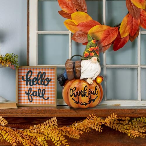 Knomeko PM24192 Fall Pumpkin Decor, Thanksgiving Gnome Figurines Fall Gnomes Statue Resin Pumpkin Gnome thumb #1